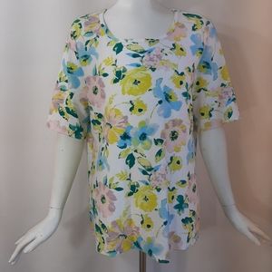3/$18 XL(16-18)Top Time&Tru Blue White Yellow Pink